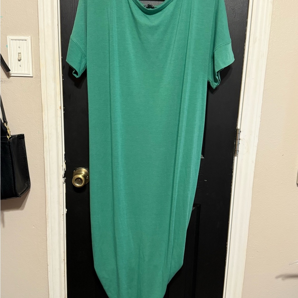 Green Casual T-Shirt Dress